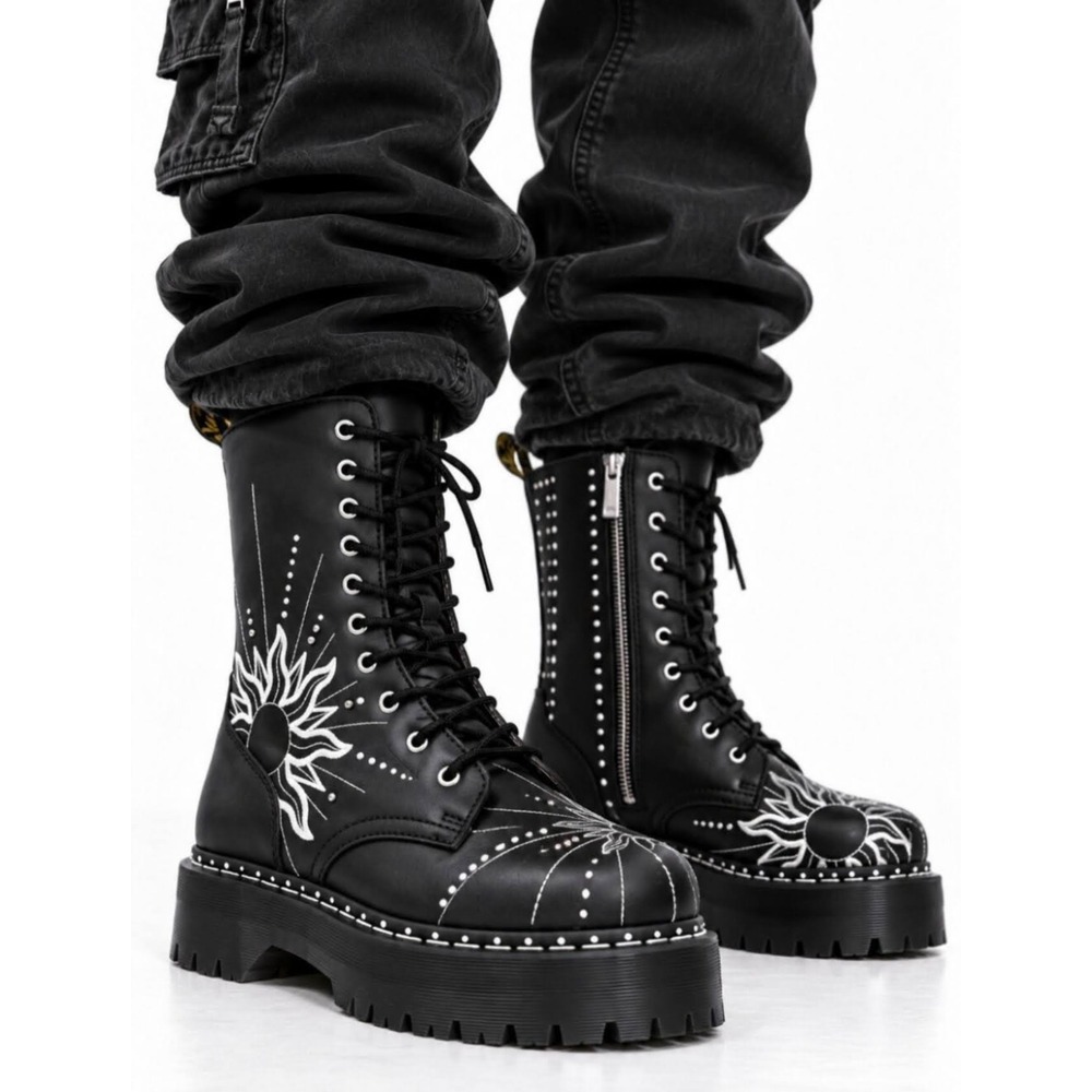 Unisex Size M4/W5 Dr. Martens Platform Boots Jadon Hi SF Celestial Sun Black